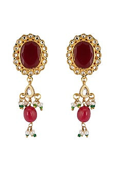 Gold Plated Kundan & Navratna Stone Necklace Set