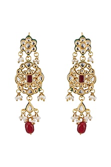Gold Plated Kundan & Navratna Stone Choker Necklace Set