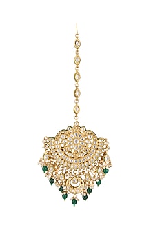 Gold Plated Kundan Polki Maang Tikka