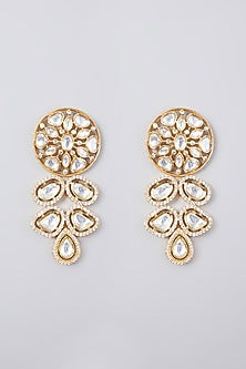 Gold Plated Kundan Polki & Diamond Necklace Set