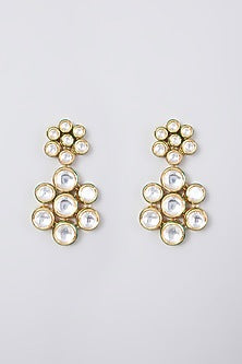 Gold Finish Kundan Polki Layered Necklace Set