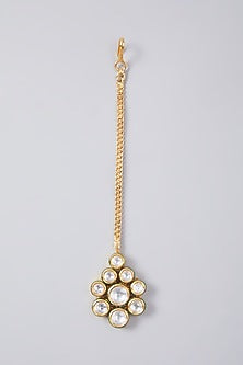 Gold Finish Kundan Polki Layered Necklace Set
