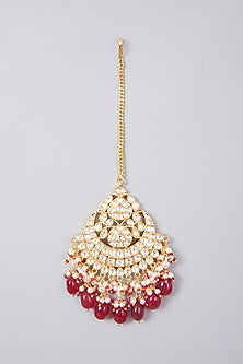 Gold Finish Kundan Polki Maang Tikka