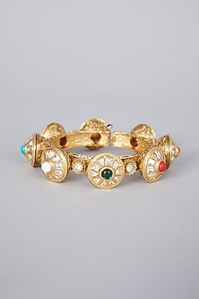 Gold Finish Kundan Polki Kada