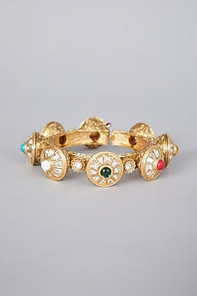 Gold Finish Kundan Polki Kada