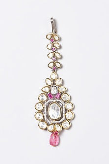 Two Tone Finish Kundan Polki & Pearl Choker Necklace Set