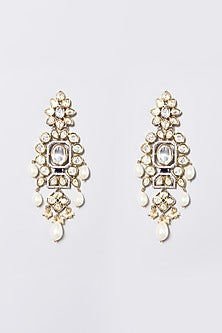 Two Tone Finish Kundan Polki & Pearl Choker Necklace Set