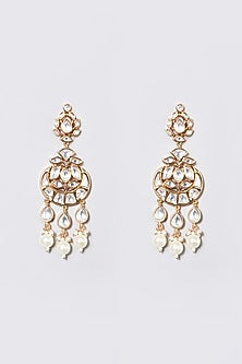 Gold Finish Kundan Polki & Pearl Choker Necklace Set