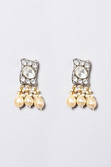 White Finish Kundan Polki & Pearl Necklace Set