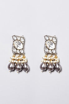 White Finish Kundan Polki & Pearl Necklace Set