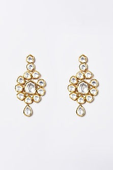 White Finish Kundan Polki Necklace Set
