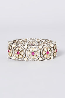 Black Rhodium Finish Kundan Polki & Diamond Kada