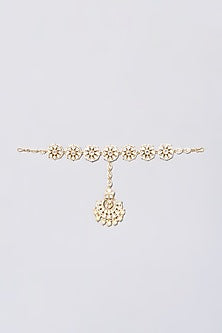 Gold Finish Kundan Polki Mathapatti