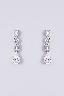 White Finish Diamond Necklace Set