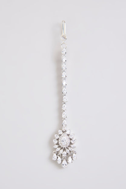 White Finish Diamond Maangtikka