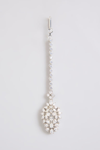 White Finish Diamond Maangtikka