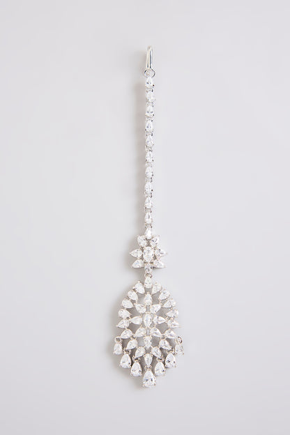 White Finish Diamond Maangtikka