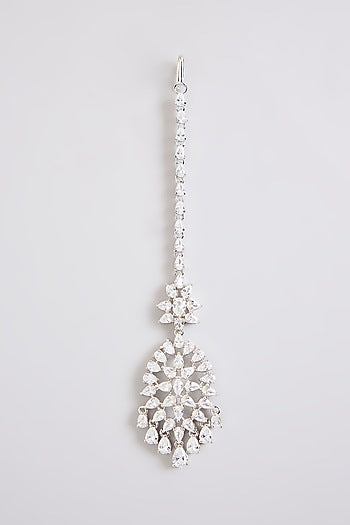 White Finish Diamond Maangtikka