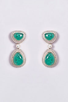 Gold Finish Kundan Polki & Emerald Stone Layered Necklace Set