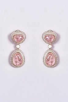 Gold Finish Pink Kundan Polki Layered Necklace Set