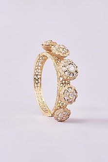 Gold Finish Kundan Polki Pacheli Kada