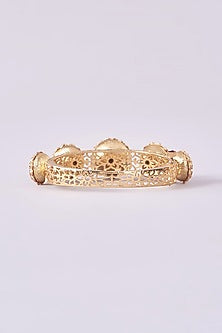 Gold Finish Kundan Polki Pacheli Kada