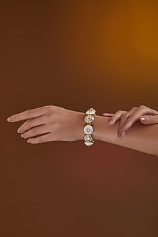 Gold Finish Kundan Polki Kada