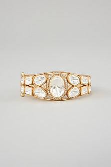 Gold Finish Moissanite Kada