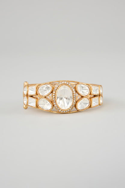 Gold Finish Moissanite Kada