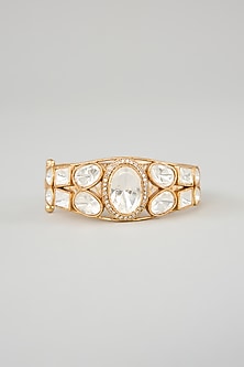 Gold Finish Moissanite Kada