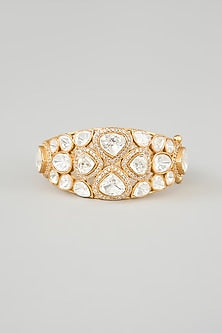 Gold Finish Moissanite Kada