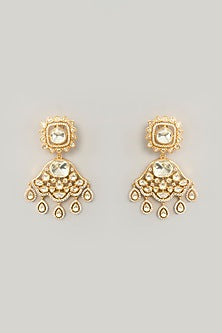 Gold Finish Moissanite & Pearl Necklace Set