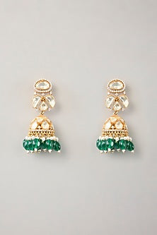 Gold Finish Moissanite & Pearl Necklace Set