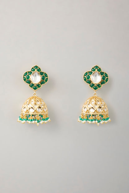 Gold Plated Kundan Polki & Pearl Choker Necklace Set