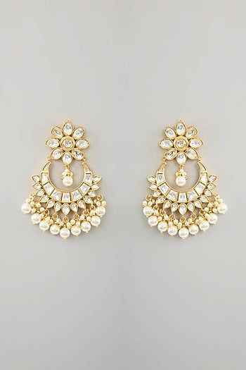 Gold Finish Kundan Polki Layered Necklace Set