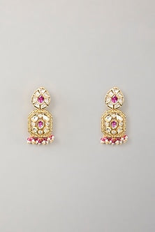 Gold Plated Kundan Polki & Pink Stone Choker Necklace Set