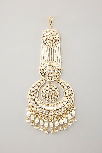 Gold Finish Kundan Polki & Pearl Pasa