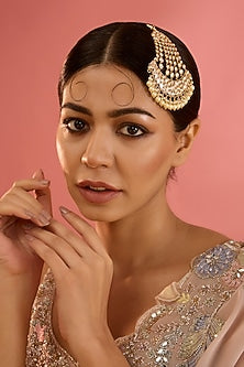 Gold Finish Kundan Polki & Pearl Pasa