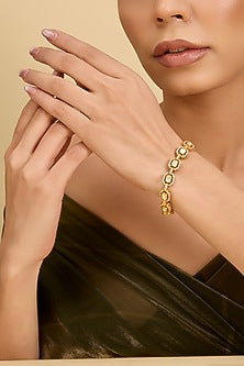 Gold Finish Moissanite Stone Bracelet