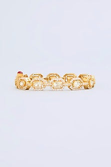 Gold Finish Moissanite Stone Bracelet