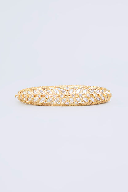 Gold Finish Kundan Polki Bangle