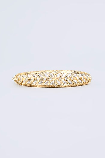 Gold Finish Kundan Polki Bangle