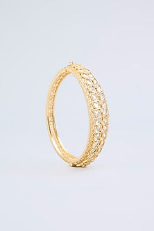 Gold Finish Kundan Polki Bangle