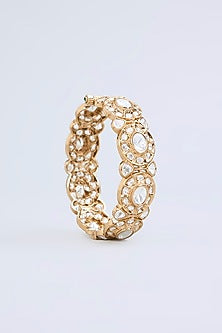 Two Tone Finish Kundan Polki Bangles (Set Of 2)