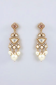 Two Tone Finish Uncut Kundan Polki & Purple Stone Necklace Set