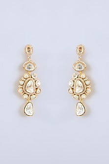 Gold Finish Moissanite Polki Necklace Set