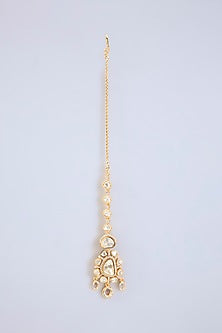 Gold Finish Moissanite Polki Necklace Set