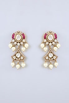 Two-Tone Finish Uncut Kundan Polki & Pink Stone Necklace Set