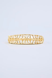 Gold Finish Kundan Polki Openable Bangle