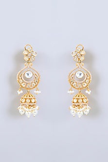 Gold Finish Moissanite Stone Necklace Set